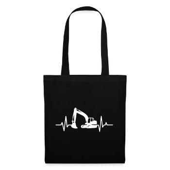 Construction Excavator Silhouette Design - Tote Bag - black - Front
