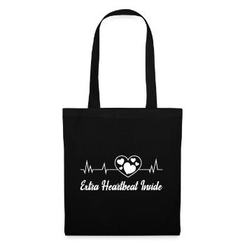 Future maman EXTRA HEARTBEAT INSIDE Funny - Sac en tissu - noir - Devant