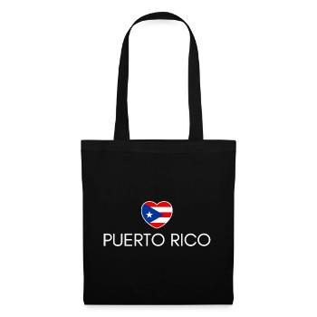 Cœur avec le drapeau de Porto Rico - Sac en tissu - noir - Devant