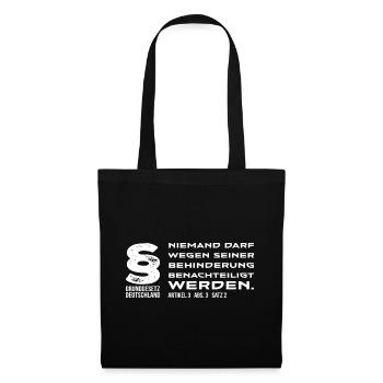 Antidiskriminierung Botschaft - Stoffbeutel - Schwarz - Vorne
