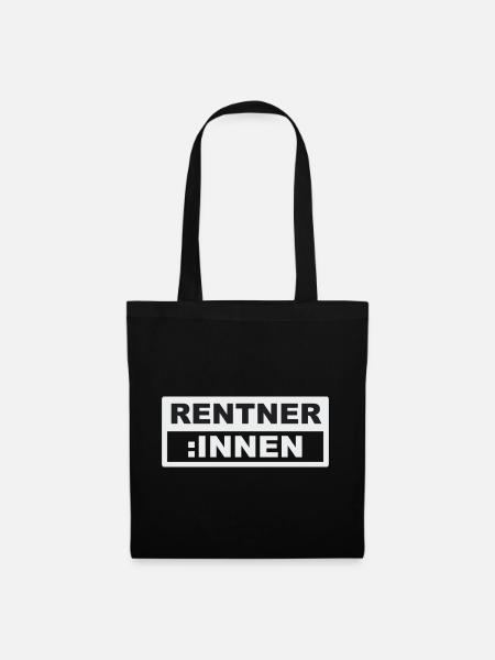 Lustiges Rentner-Design - Stoffbeutel - Schwarz
