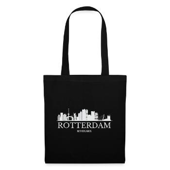 Rotterdam Skyline, Rotterdam Pays-Bas - Sac en tissu - noir - Devant