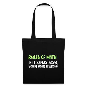 Regeln der Mathematik: Einfach scheint falsch zu sein - Stoffbeutel - Schwarz - Vorne