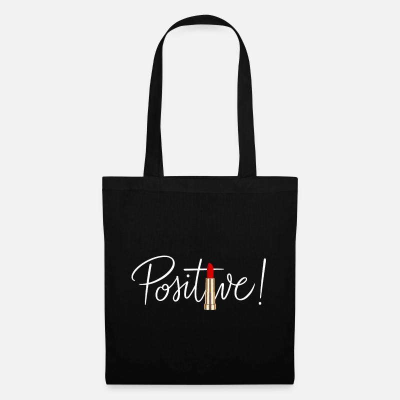 Positives Lippenstift-minimalistisches Schic-Design - Stoffbeutel - Schwarz