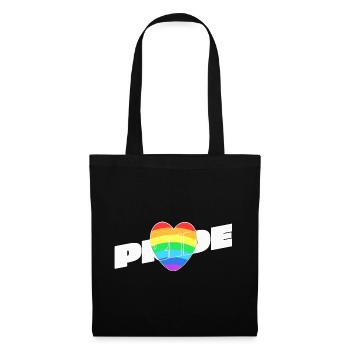 Pride Herz - Regenbogen Design - Stoffbeutel - Schwarz - Vorne