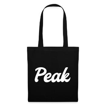 Peak Streetwear – Retro Script Design (white) - Stoffbeutel - Schwarz - Vorne
