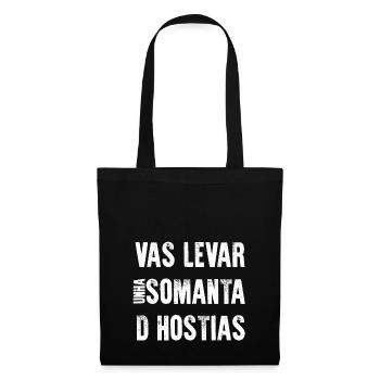 Vous allez levar unha somanta d hôtes blanc - Sac en tissu - noir - Devant