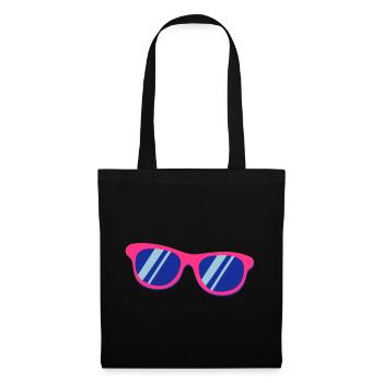Pink Blaue Sonnenbrille Pop Art Retro - Stoffbeutel - Schwarz - Vorne