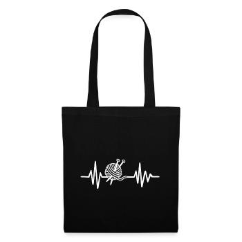 Chemise de battement de coeur de tricot - Sac en tissu - noir - Devant