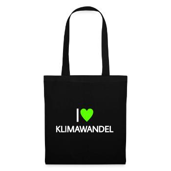 Ich liebe Klimawandel - Stoffbeutel - Schwarz - Vorne