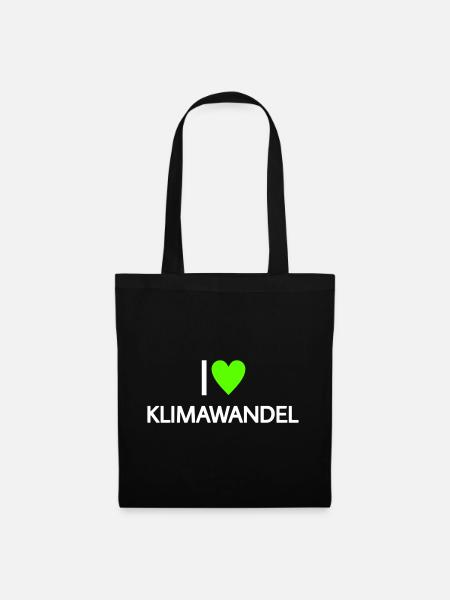Ich liebe Klimawandel - Stoffbeutel - Schwarz