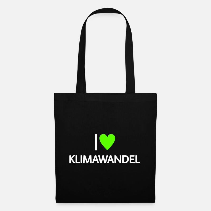 Ich liebe Klimawandel - Stoffbeutel - Schwarz