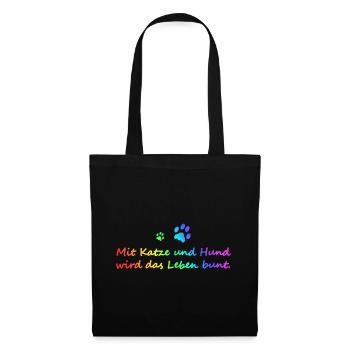 Cat and dog saying - Tote Bag - black - Front