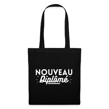 Nouveau diplômé. cadeau remise de diplôme - Sac en tissu - noir - Devant