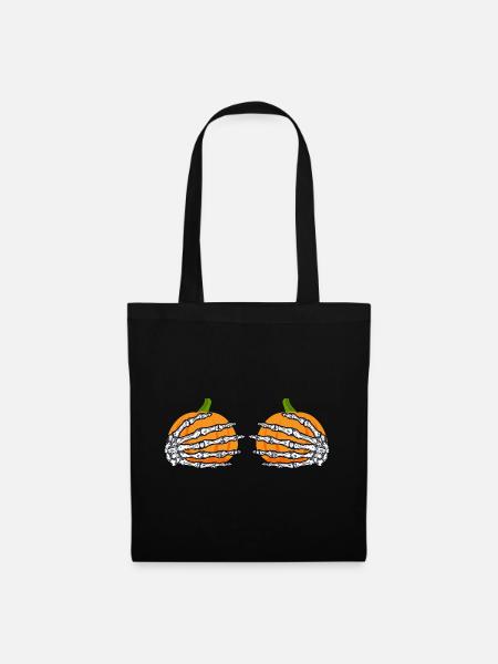 Pumpkin Boobs Halloween Costume - Stoffbeutel - Schwarz
