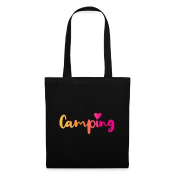 Camping Course Heart Pink Quote Fan Camper Outdoor - Tote Bag - black - Front