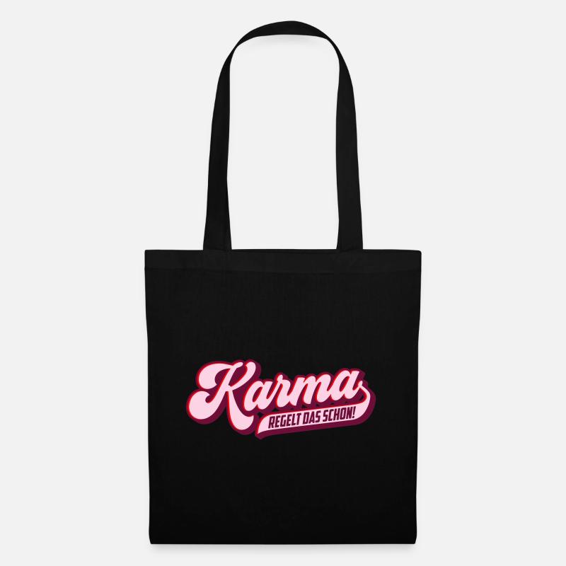 Karma Regelt Das Schon | Farben änderbar | - Stoffbeutel - Schwarz