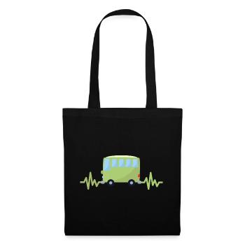Car - Car - Heartbeat - Bus - Style - Tote Bag - black - Front