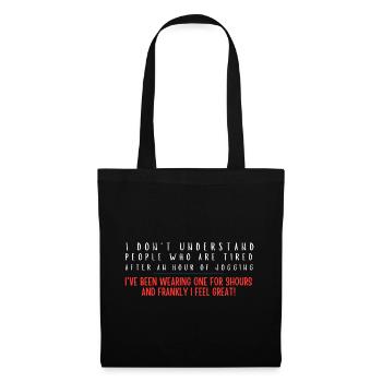 One Hour Jogging Quote Tee - Tote Bag - black - Front
