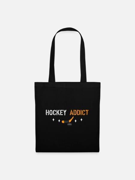 Eishockey-Süchtiger - Stoffbeutel - Schwarz