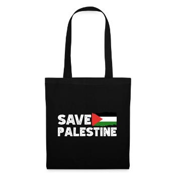 Rettet Palästina Free Gaza Unterstützung für die palästinensische Flagge - Stoffbeutel - Schwarz - Vorne