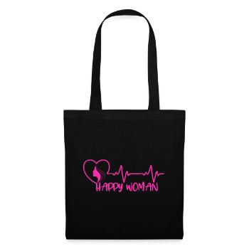 Heartbeat Heart Happy Women Journée internationale de la femme - Sac en tissu - noir - Devant