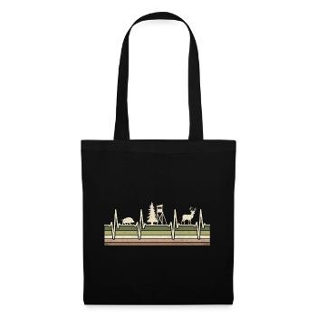 Chasse, Heartbeat, Chasseur, Forestier, Permis de chasse, Red Deer - Sac en tissu - noir - Devant
