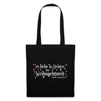 J’adore Noël, les lumières de Noël - Sac en tissu - noir - Devant