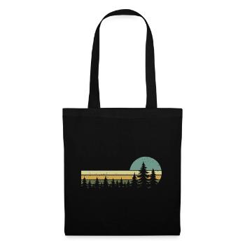 forêt nature arbres nature sauvage extérieur randonnée - Sac en tissu - noir - Devant