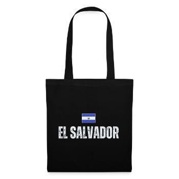 Flagge von El Salvador, ich liebe El Salvador - Stoffbeutel - Schwarz - Vorne