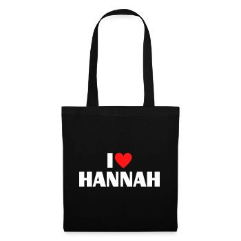 I love Hannah Red Heart Romantic Name Fan - Tote Bag - black - Front