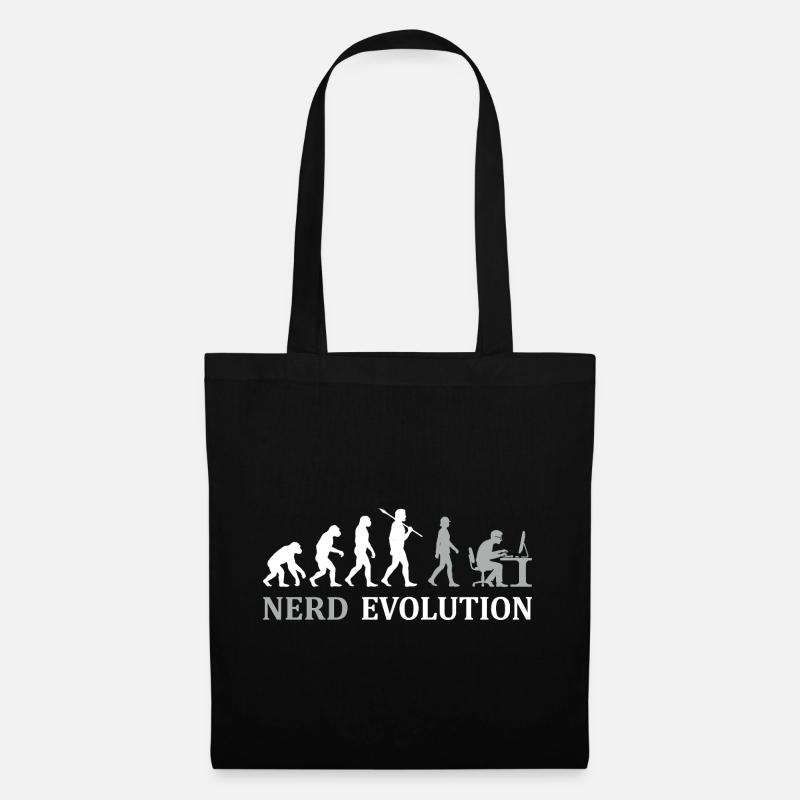 Nerd Evolution – Vom Affen zum PC-Profi - Stoffbeutel - Schwarz
