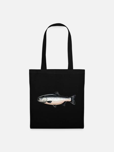 Lachse Lachs - Stoffbeutel - Schwarz