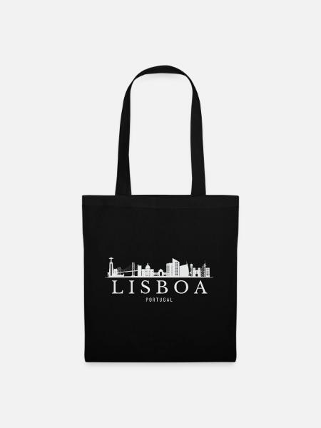 Lissabon, Portugal, Lissabons Skyline - Stoffbeutel - Schwarz