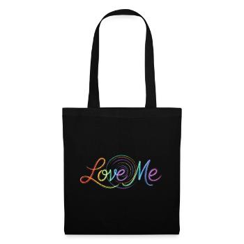 Love Me Say Colorful Text Drawing Art Print - Tote Bag - black - Front