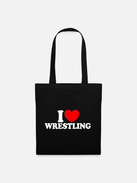 Ich liebe Wrestling - Stoffbeutel - Schwarz