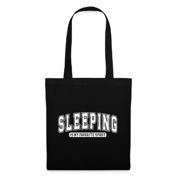 Sleeping Ist Mein Lieblingssport Schlafen spaß - Stoffbeutel - Schwarz - Vorne