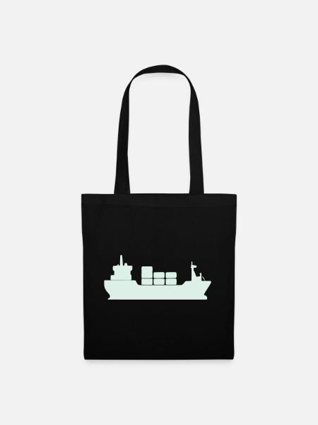 Containerfrachter Silhouette - Stoffbeutel - Schwarz