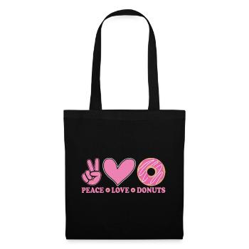 Beignets Paix et Amour - Sac en tissu - noir - Devant