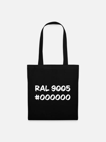 Black Schwarz RAL9005 #000000 - Stoffbeutel - Schwarz