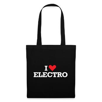 Ich liebe Elektro - Stoffbeutel - Schwarz - Vorne