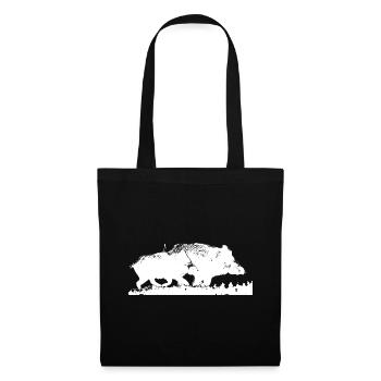 Sanglier chasse silhouette gibier chasseur animal  - Sac en tissu - noir - Devant