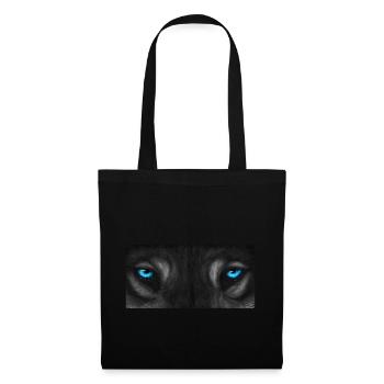Wolf eye's - blue with gray fur - Tote Bag - black - Front