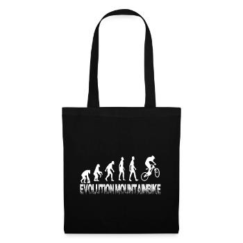 Evolution Mountainbike - vom Affen zum Biker - Stoffbeutel - Schwarz - Vorne