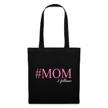Mom 2 Follower Lustiger Spruch für Zwillings Mama - Stoffbeutel - Schwarz - Vorne