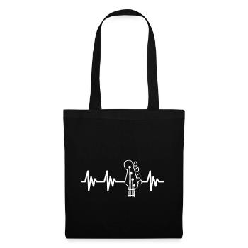 Bassiste Herzschlag Bass Guitar Puls - Sac en tissu - noir - Devant