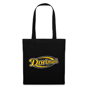 Dortmund Retro Logo Druck - Stoffbeutel - Schwarz - Vorne