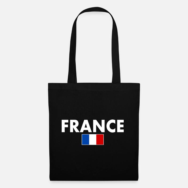 Frankreich - Stoffbeutel - Schwarz