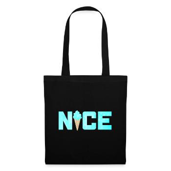 Nice Eis Icecream Eiscreme Sommer Urlaub Fun Fan - Stoffbeutel - Schwarz - Vorne