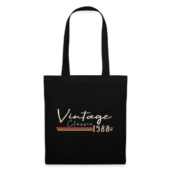 Vintage Original since 1988 Geburtstag Retro 1988 - Stoffbeutel - Schwarz - Vorne